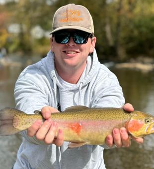 Reeling in peace, in Asheville's tranquil waters.