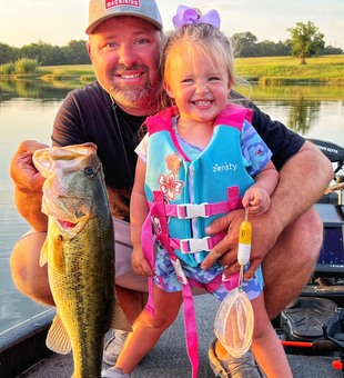 Joyful catch on the lake!