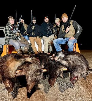Successful wild boar hunt with the crew.