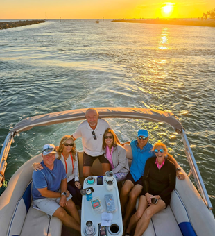 Guests on a cruise, fishing, & water sports trip