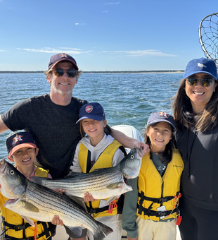 Nice striped bass caught using multiple techniques in clear conditions at Barnstable Harbor!