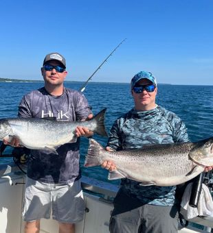 Fishing for King Salmon in Lake Michigan