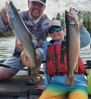 Family Lake Trout Double Catch