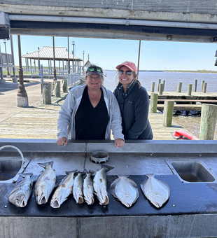Reeling in the catch of the day.
