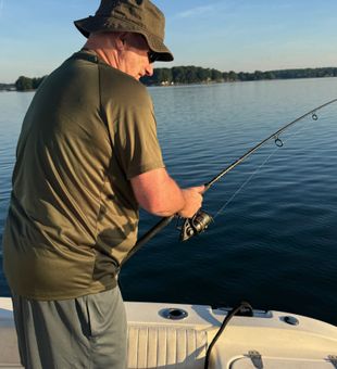 Perfect cast into calm waters near Denver NC!