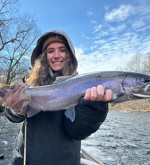 Catching trout on the Salmon River