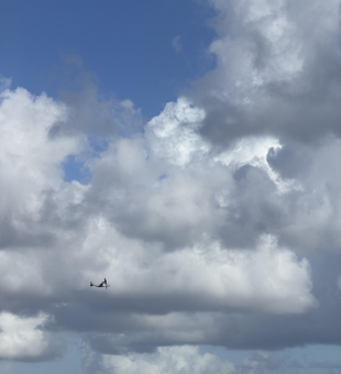 Perfect flying conditions over San Juan's skyline today!