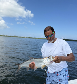 Nice tarpon on light tackle in San Juan today!