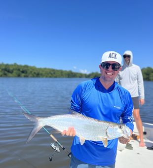Nice tarpon on light tackle! The jigging and fly combo worked perfectly today.