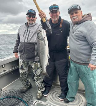 Hooked up on a trophy salmon!