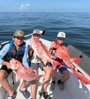 Triple red snapper success in Port Sulphur waters!
