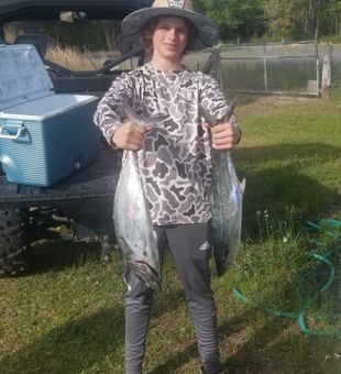 Kid Hooked Some Spanish Mackerel in South Carolina