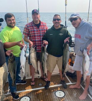 Fresh catch of the day from a Lake Michigan charter trip.