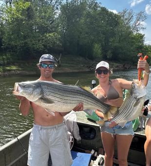 Fishing conditions were perfect and the stripers were ready to play.