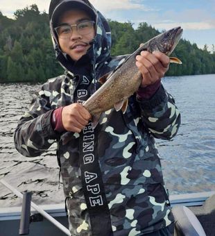 Sea trout success: A proud catch of the day.
