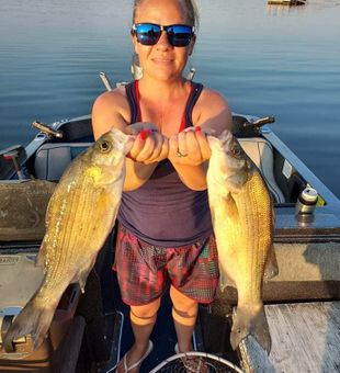 Awesome White Bass doubles on Fort Gibson Lake!