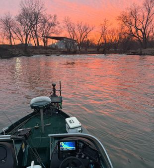 Perfect sunset fishing setup in Fort Atkinson waters.