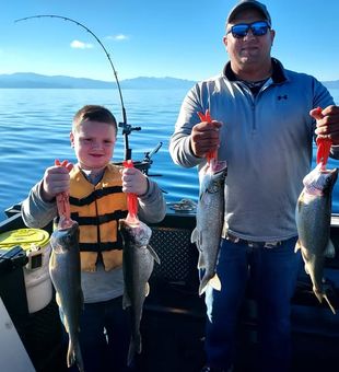 Dad and Son enjoying their trout Haul - Lake Pyramid, NV.