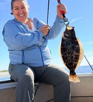 Nice southern flounder on light tackle in Savannah waters!