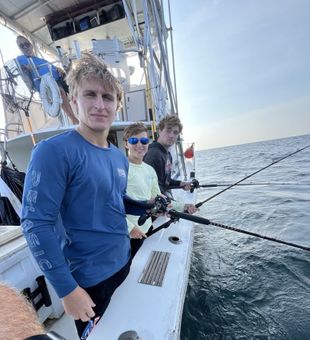 Focused anglers ready for action offshore!