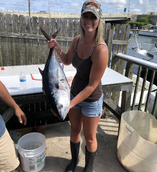 Pumped yellowfin catch on New Jersey tuna charter.