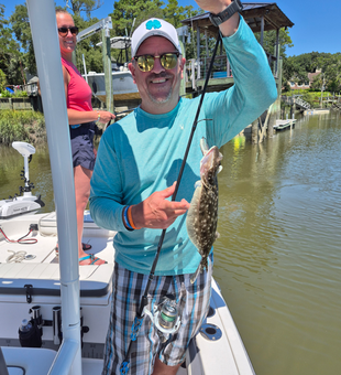 Great catch using jigging and trolling techniques in clear conditions!