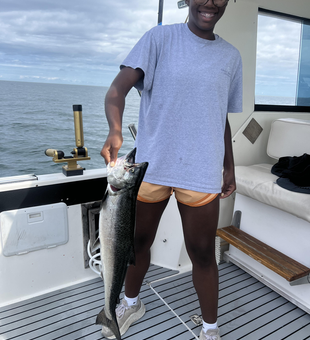 Beautiful Lake Ontario Chinook salmon caught trolling!