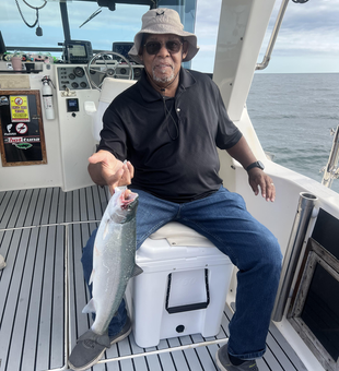 Beautiful Lake Ontario Coho salmon caught trolling!