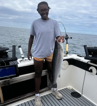 Beautiful Lake Ontario rainbow trout caught trolling!