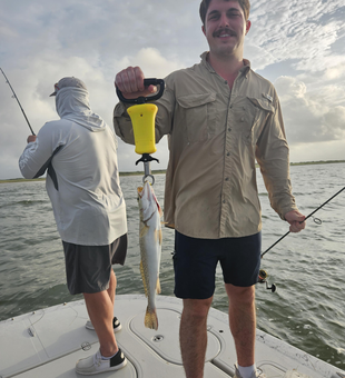 Partly cloudy skies set the stage for an epic deep sea drift fishing adventure!