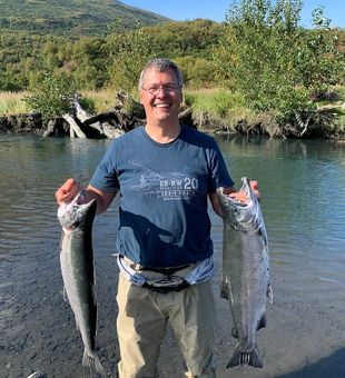 Pumped with this silver salmon double!