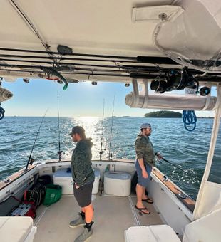 Focused action on this Boston fishing charter!