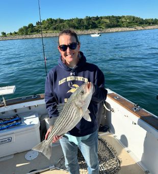 Pumped catch on Boston fishing charter!