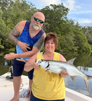 Puerto Rico tarpon landed with perfect silver shine!
