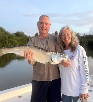 Epic tarpon catch on inshore fishing charter