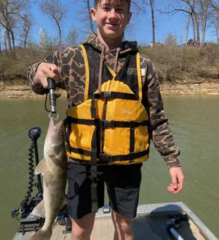 First fish ever — Beaver Lake walleye!