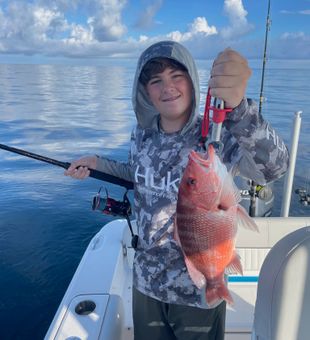 Big Red Snapper Hooked From Offshore Fishing