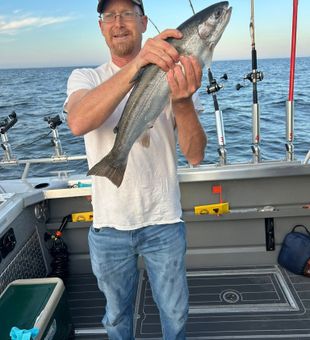Lake Erie Steelhead catch under calm skies!