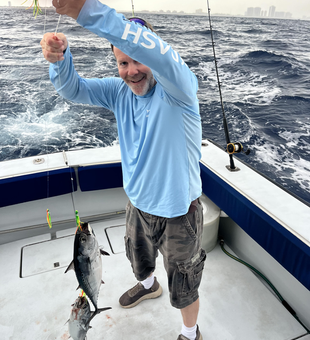 Hooked a feisty Little Tunny at the Riviera Beach City Marina!