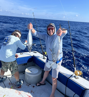 Reeling in the day's catch off the coast of West Palm Beach!