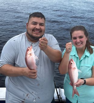 Great red snapper action on Riviera Beach charter!