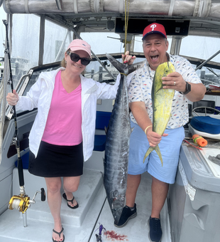 Hooked a massive wahoo fish while deep sea fishing in West Palm Beach, FL!