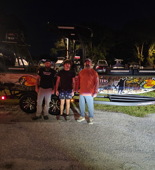 Night fishing preparation at Tampa Bay boat ramp.