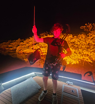 Night fishing adventure on Tampa Bay waters.
