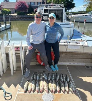 Solid Lake Ontario walleye catch