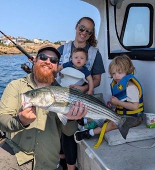 Hooked a Beautiful Striper Bass in Gloucester, MA 