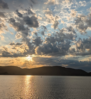 Perfect evening conditions at Lake Pleasant for fishing.
