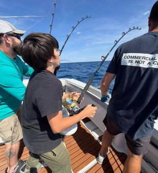 Fish on! Deep sea action off Sneads Ferry NC.