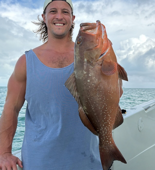 Beautiful red grouper caught in Biscayne Bay waters!