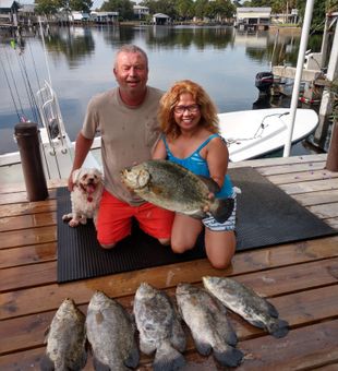Smiling with a solid Old Town Tripletail haul!